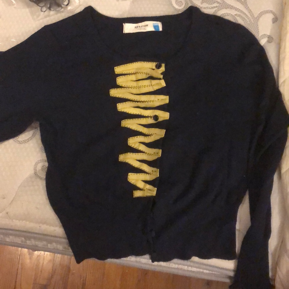 Anthropologie navy sweater made by sparrow